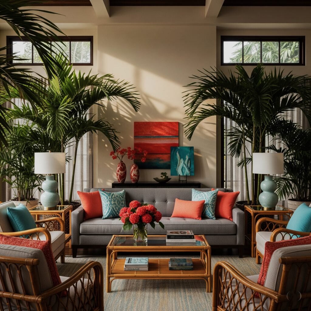 Tropical Paradise - Space Ideas World Grey Couch Living Room Ideas