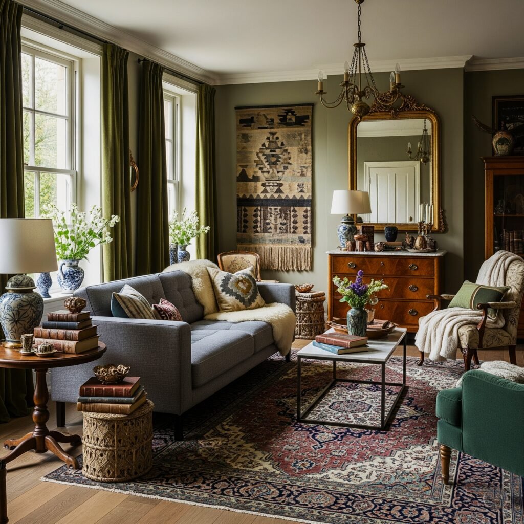 Vintage Eclectic Mix - Space Ideas World Grey Couch Living Room Ideas