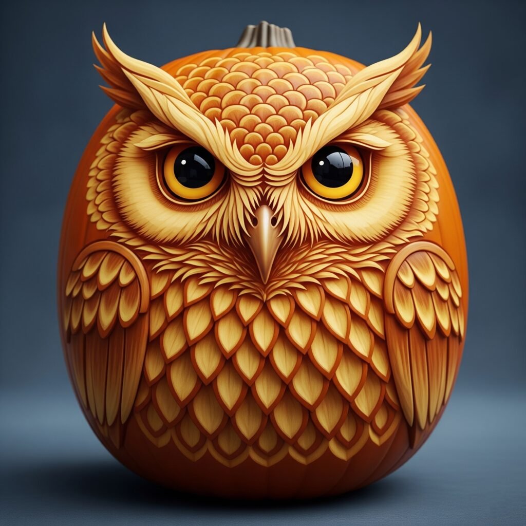 Wise Owl Design - Space Ideas World Jack O Lantern Carvings Ideas