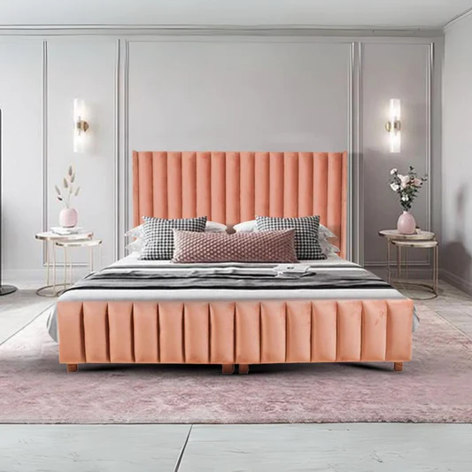 upolstered - Space Ideas World Upholstered Bed with a Tall Headboard