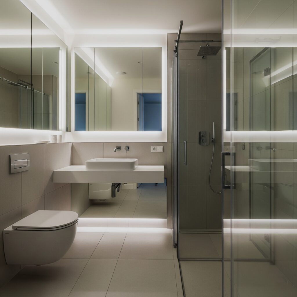 bathroom featuring large mirrors - Space Ideas World bathroom redo ideas