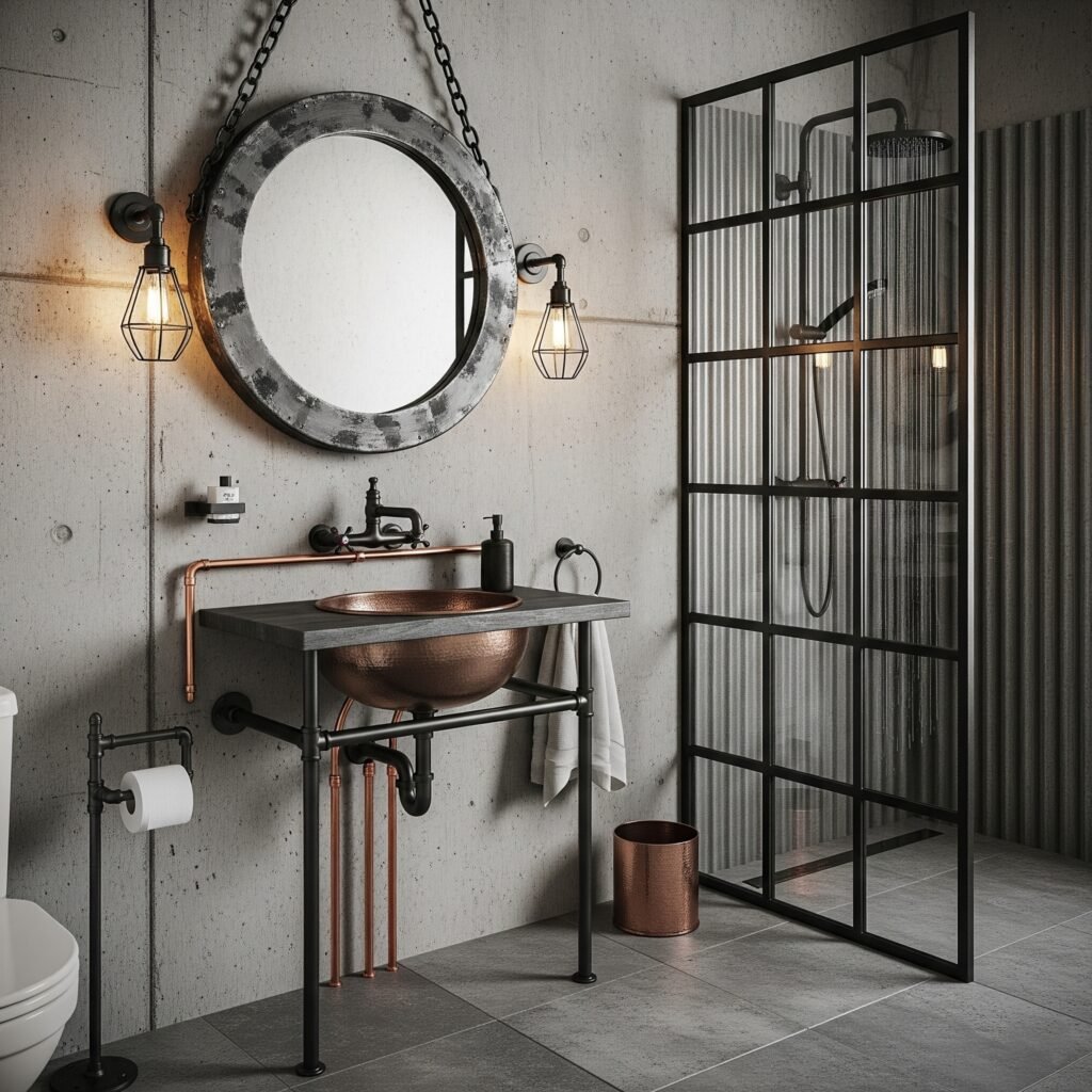 bathroom metal accents - Space Ideas World bathroom redo ideas