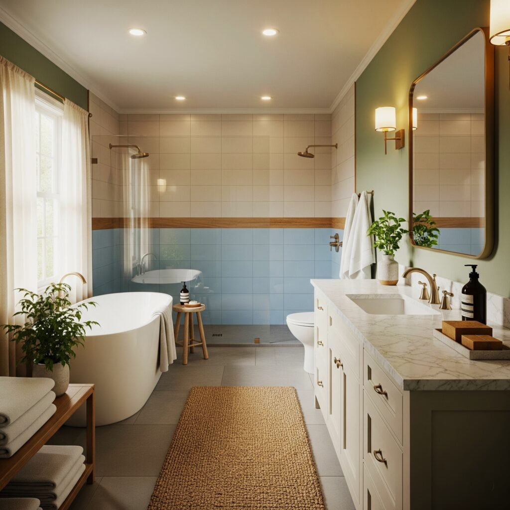 Peaceful bathroom color - Space Ideas World Bathroom redo ideas