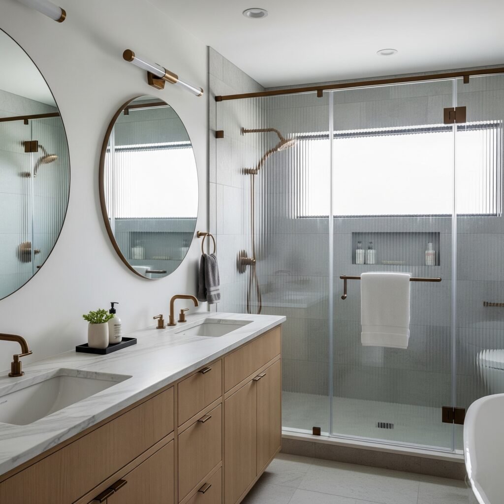 double vanity white marble - Space Ideas World bathroom remodel