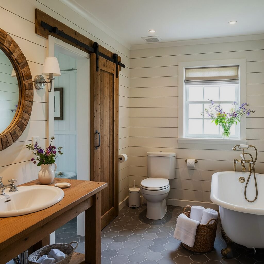 Charming farmhouse bathroom - Space Ideas World Bathroom Redo Ideas
