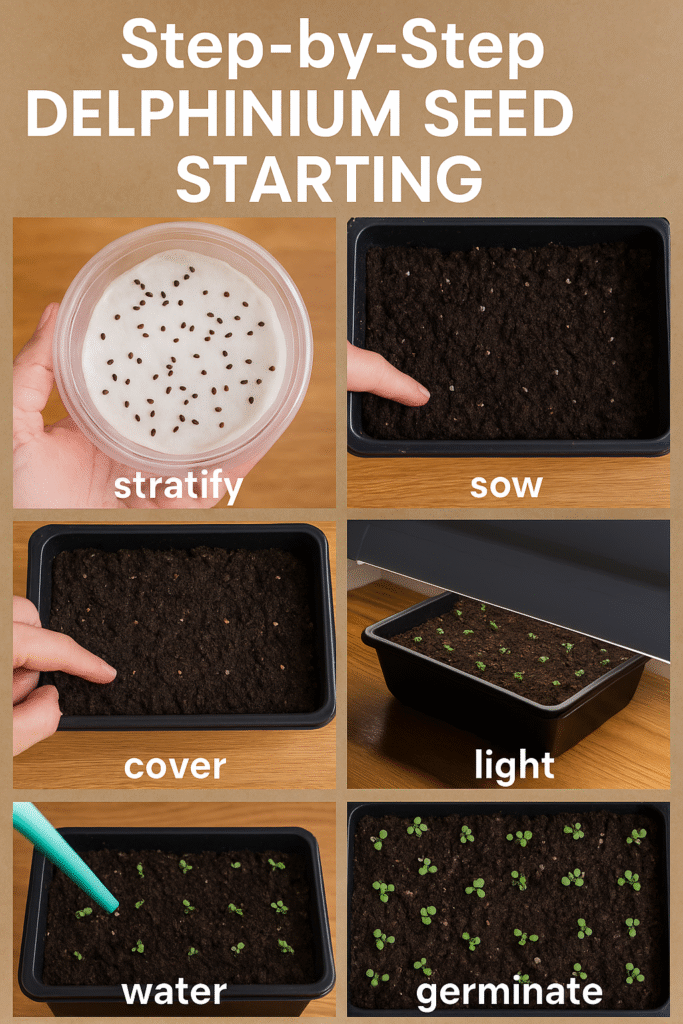 delphinium seed starting process - Space Ideas World Delphiniums Planting