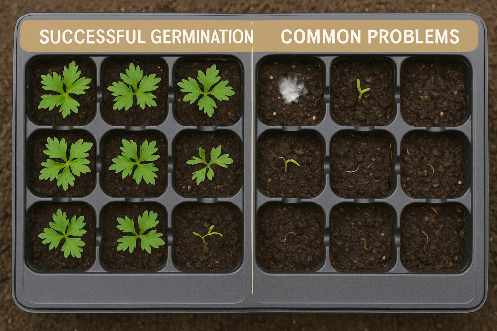 successful vs. failed delphinium germination - Space Ideas World Delphiniums Planting