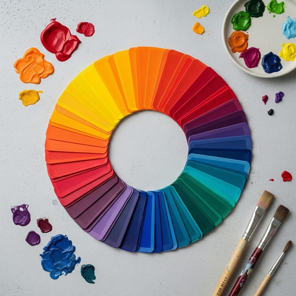 Color temperature wheel - Space Ideas World gouache painting
