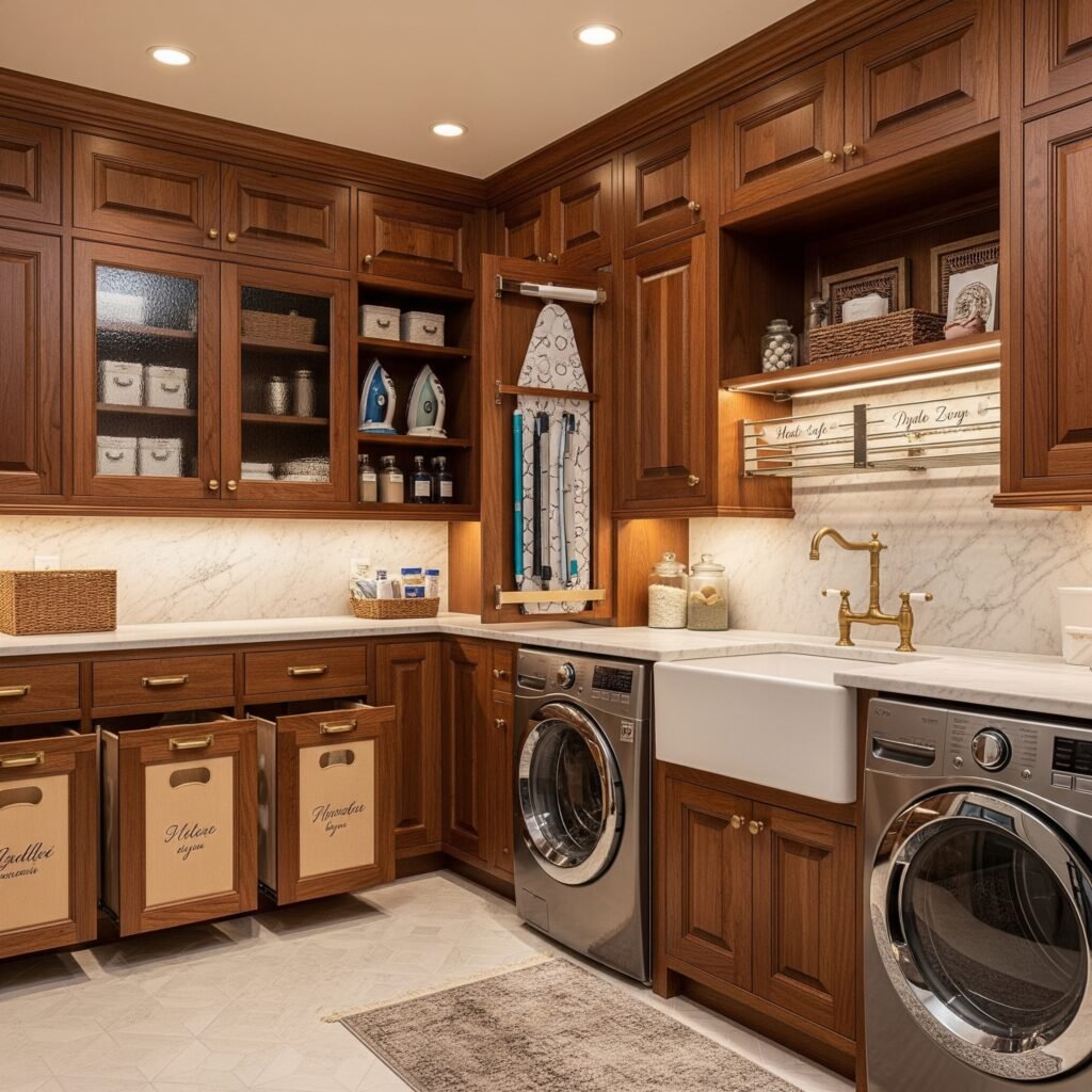 Luxurious custom laundry room - Space Ideas World laundry room cabinet ideas