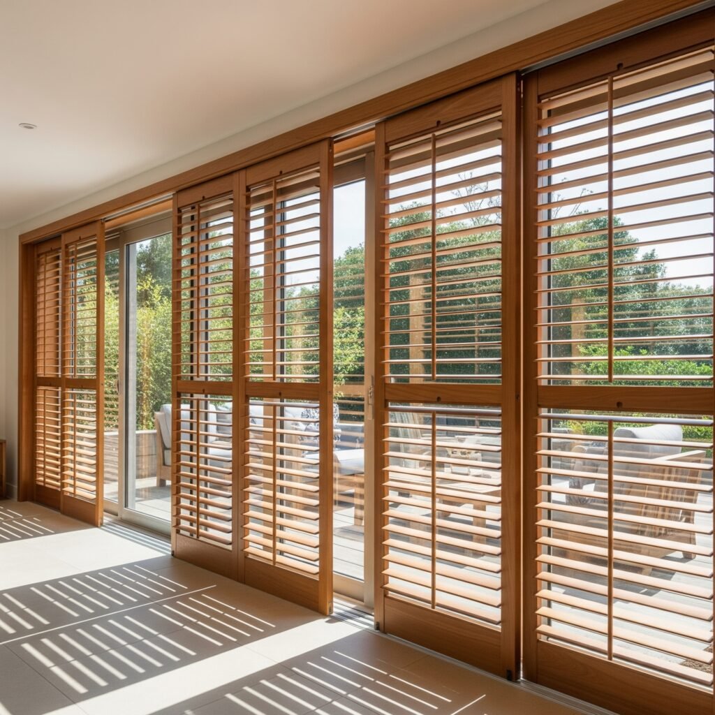 Sliding Shutter Panel System - Space Ideas World sliding glass door treatments