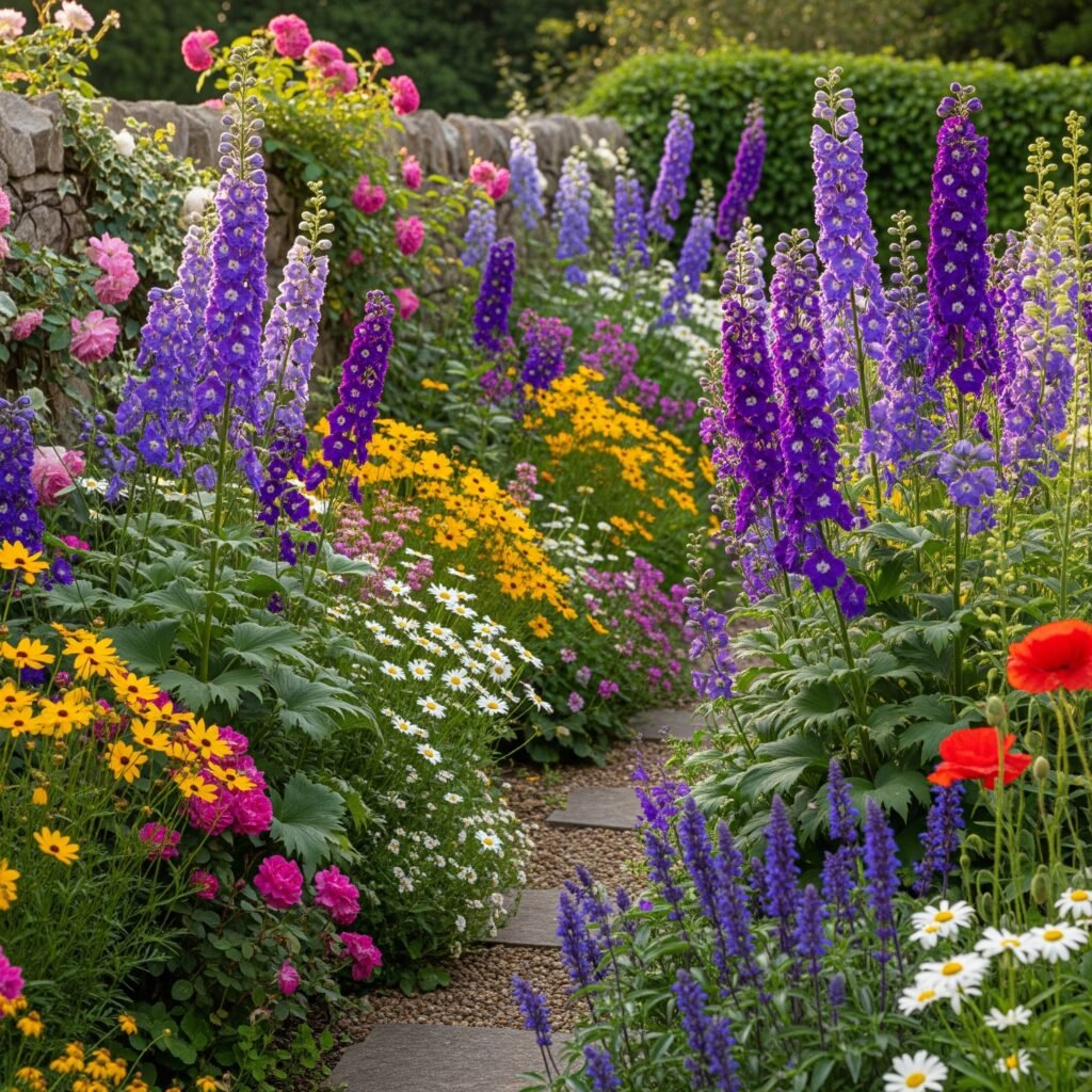 Delphinium plants