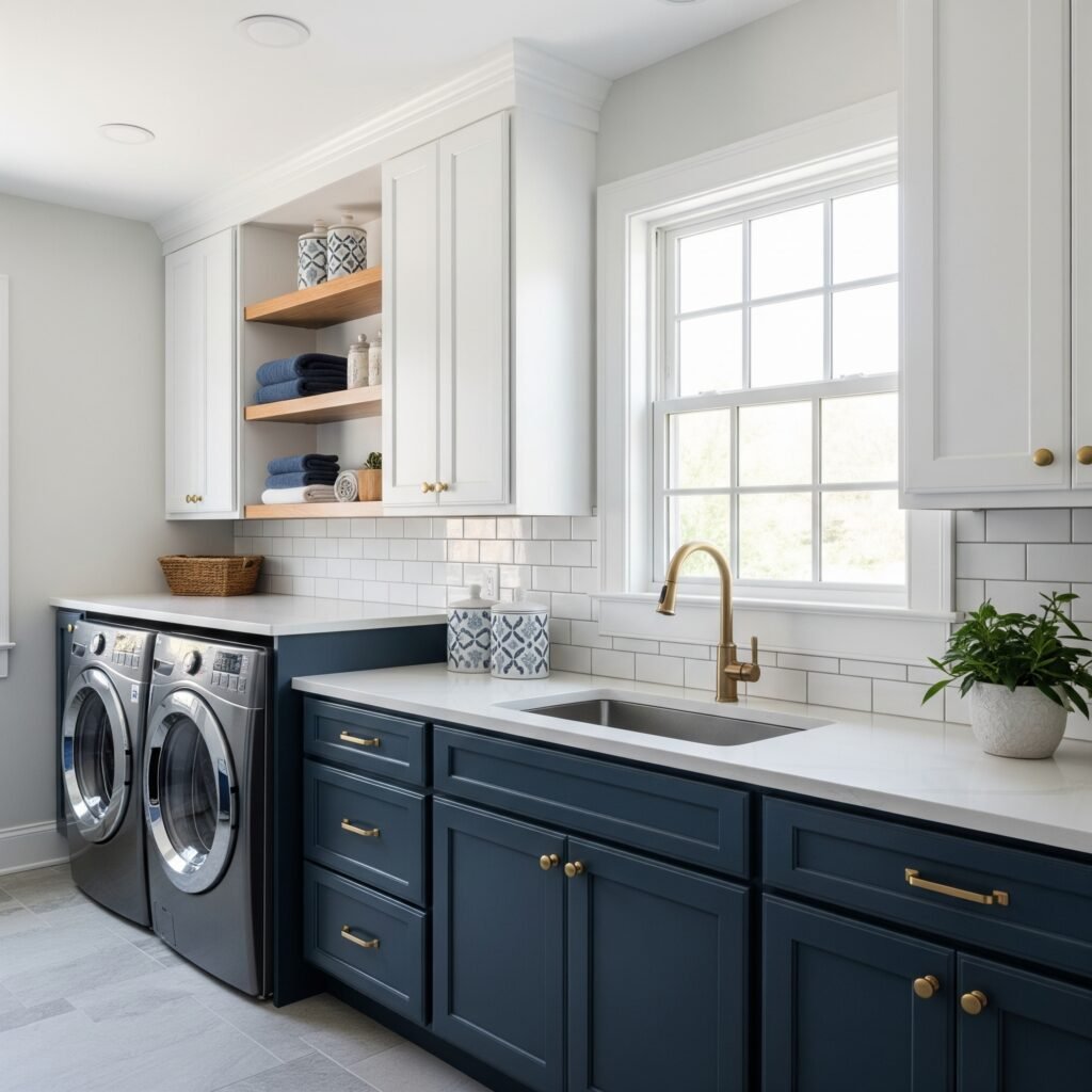 Colourful Laundry Room Cabinets - Space Ideas World laundry room cabinet ideas