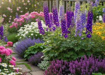 Delphinium plants