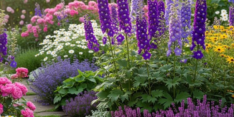 Delphinium plants
