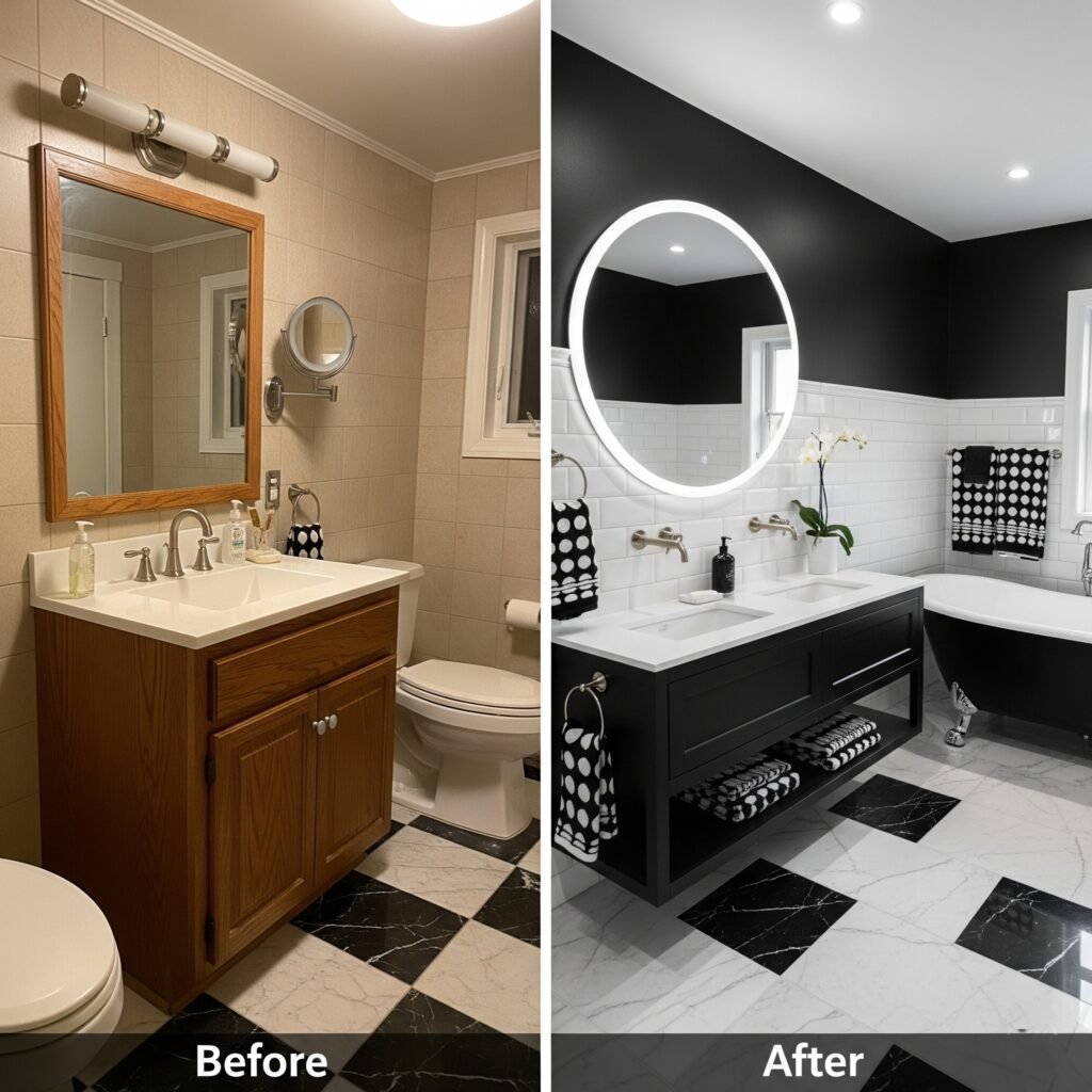 Luxury powder room remodel - Space Ideas World bathroom remodel