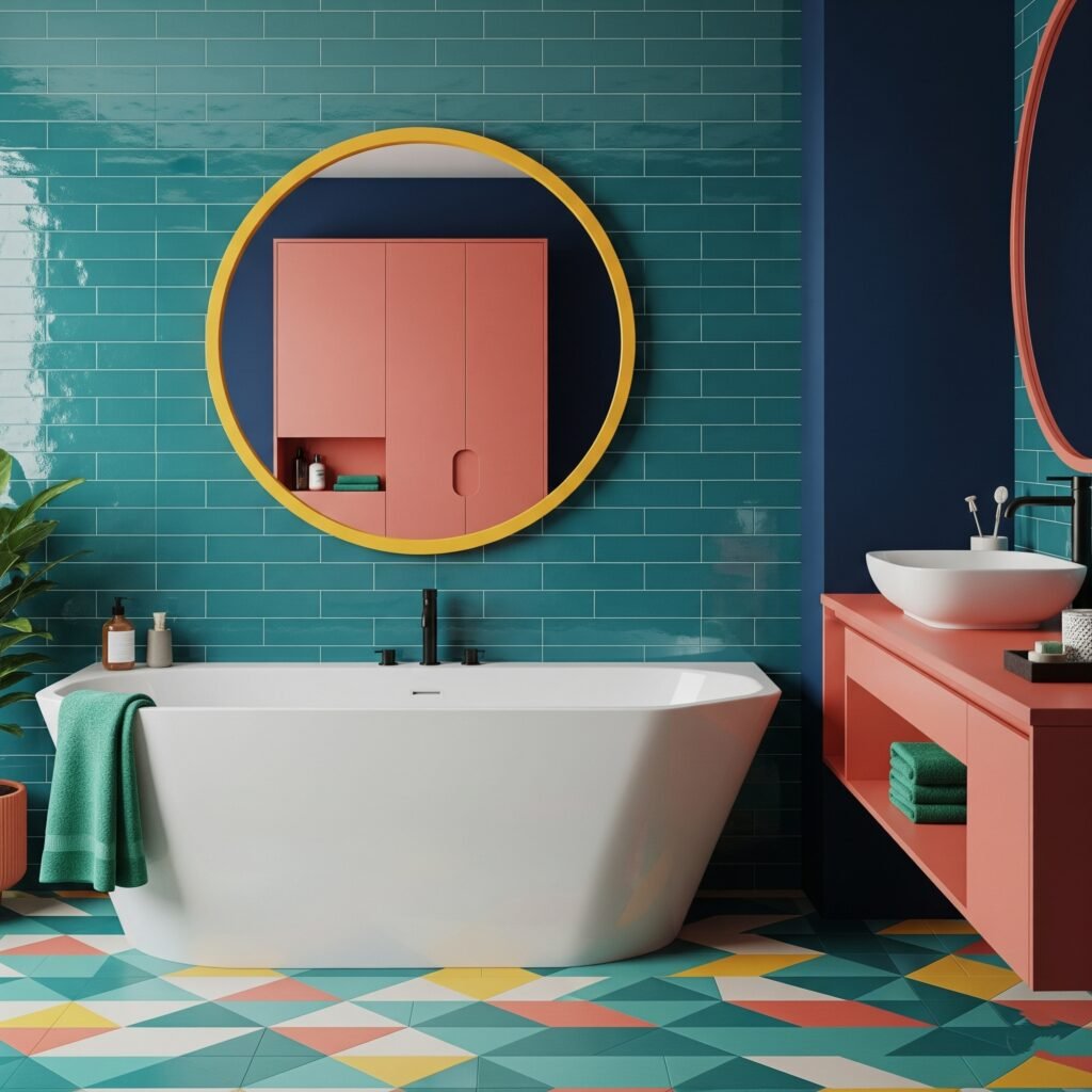 Well-coordinated colorful bathroom - Space Ideas World Bathroom redo ideas