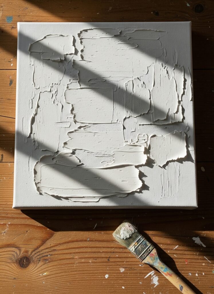 showing cracking and flaking - Space Ideas World gouache painting